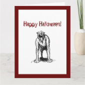 Gelukkige Halloween Scary Spooky Demon Hell Dog Kaart (Voorkant)
