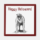 Gelukkige Halloween Scary Spooky Demon Hell Dog Magneet (Voorkant)