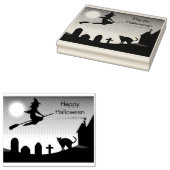 Gelukkige Halloween Scène- Rubber Stamp Rubberstempel (Gestempeld)
