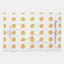 Gelukkige Halloween schattige oranje pompoen Theedoek