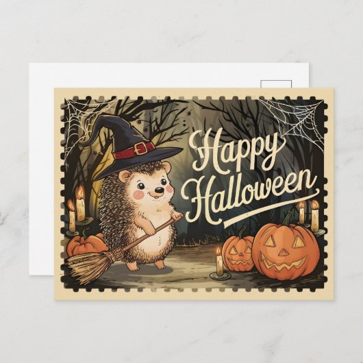Gelukkige Halloween Schattigee egel Briefkaart (Voorkant / Achterkant)