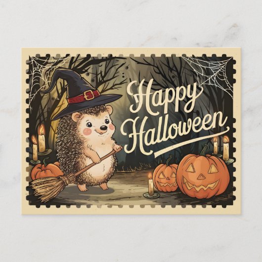 Gelukkige Halloween Schattigee egel Briefkaart (Voorkant)