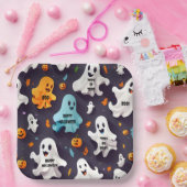 Gelukkige Halloween Schattigee Mini Ghosts Papieren Bordje (Feest)