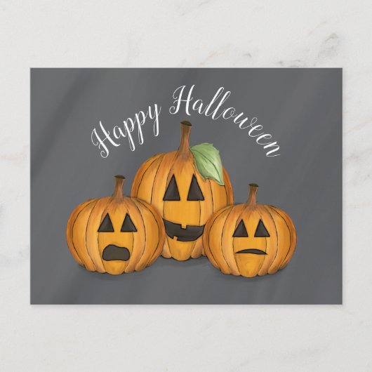 Gelukkige Halloween Schattigee Pompoen Jack O Lant Briefkaart (Voorkant)