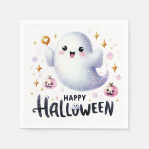 Gelukkige Halloween Schattigee Spook en Pompoenen Servet