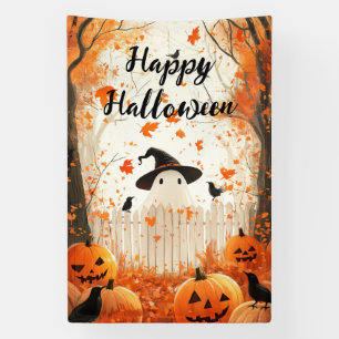 Gelukkige Halloween Schattigee Spook en Pompoenen Spandoek