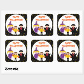 Gelukkige Halloween Schattigee Trick or treat Kind Vierkante Sticker (Vel)