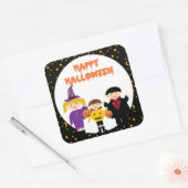 Gelukkige Halloween Schattigee Trick or treat Kind Vierkante Sticker (Envelop)