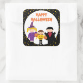 Gelukkige Halloween Schattigee Trick or treat Kind Vierkante Sticker (Tas)