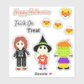 Gelukkige Halloween Schattigee Trick or treat Sticker (Vel)