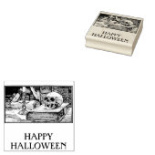 Gelukkige Halloween schedel boeken rubber stempel (Gestempeld)