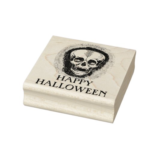 Gelukkige Halloween schedel rubberen stempel (Stempel)