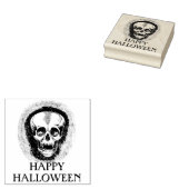 Gelukkige Halloween schedel rubberen stempel (Gestempeld)