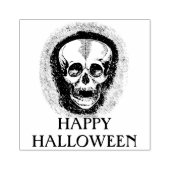 Gelukkige Halloween schedel rubberen stempel (Afrduk)