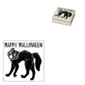 Gelukkige Halloween schreeuwende zwarte kat Rubberstempel (Gestempeld)