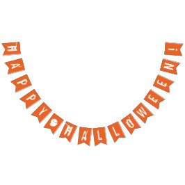 Gelukkige Halloween Sinaasappel & Witte Spook Bunt Vlaggetjes