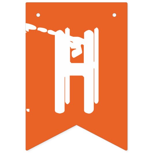 Gelukkige Halloween Sinaasappel & Witte Spook Bunt Vlaggetjes (Eerste vlag)