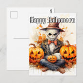 Gelukkige Halloween Sinister Witch Doctor illustra Briefkaart (Voorkant / Achterkant)