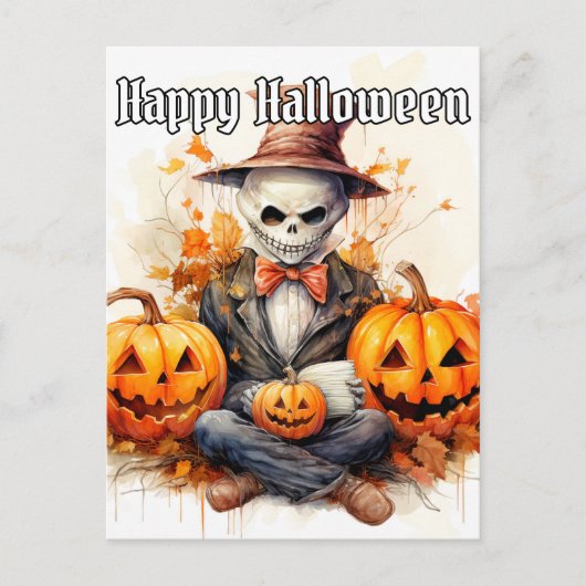 Gelukkige Halloween Sinister Witch Doctor illustra Briefkaart (Voorkant)