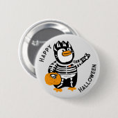 Gelukkige Halloween Skelet Penguin Ronde Button 5,7 Cm (Voorkant /achterkant)