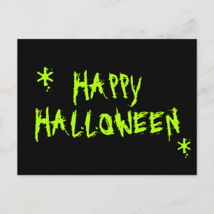 Gelukkige Halloween slijmerige neon groen en zwart Briefkaart