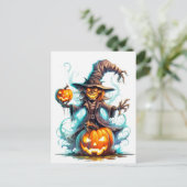 Gelukkige Halloween snode heks Briefkaart (Staand voorkant)