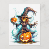 Gelukkige Halloween snode heks Briefkaart (Voorkant)