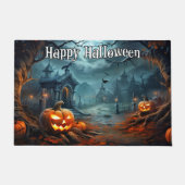 Gelukkige Halloween snode Spooky Pompoenen Deurmat (Voorkant)