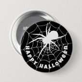 Gelukkige Halloween Spider op Cobweb Ronde Button 7,6 Cm (Voorkant /achterkant)