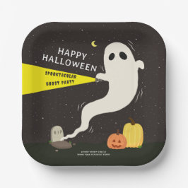 GELUKKIGE HALLOWEEN Spooktacular Geestenfeest Papieren Bordje