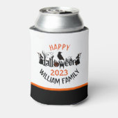 Gelukkige Halloween Spooky Concept Tekst Blikjeskoeler (Blikje Achterkant)