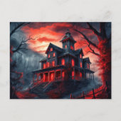 Gelukkige Halloween Spooky Dwelling Briefkaart (Voorkant)