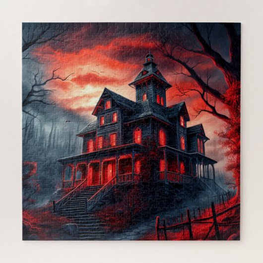 Gelukkige Halloween Spooky Dwelling Legpuzzel (Horizontaal)