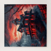 Gelukkige Halloween Spooky Dwelling Legpuzzel (Verticaal)