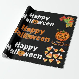 Gelukkige Halloween spooky jack-o-lantaarn snoep m Cadeaupapier