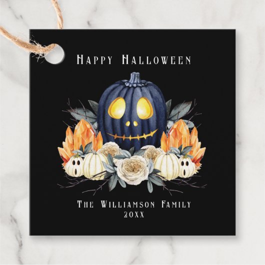 Gelukkige Halloween Spooky Samhain Pompoenen Krist Bedankjes Labels (Voorkant)