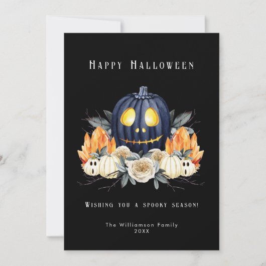 Gelukkige Halloween Spooky Samhain Pompoenen Krist Feestdagenkaart (Voorkant)