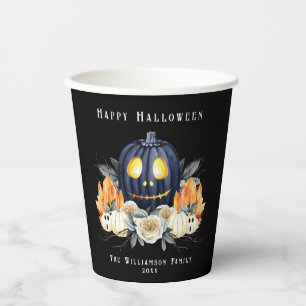 Gelukkige Halloween Spooky Samhain Pompoenen Krist Papieren Bekers