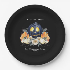 Gelukkige Halloween Spooky Samhain Pompoenen Krist Papieren Bordje