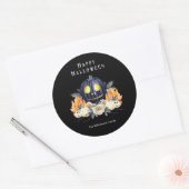 Gelukkige Halloween Spooky Samhain Pompoenen Krist Ronde Sticker (Envelop)