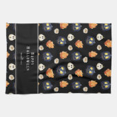 Gelukkige Halloween Spooky Samhain Pompoenen Krist Theedoek (Horizontaal)