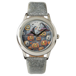 Gelukkige Halloween spooky traktatie of trucs ontw Horloge