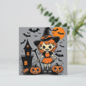 Gelukkige Halloween spooky traktatie of trucs ontw Kaart (Staand voorkant)