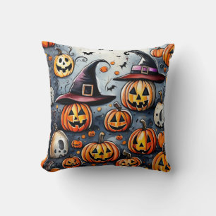 Gelukkige Halloween spooky traktatie of trucs ontw Kussen