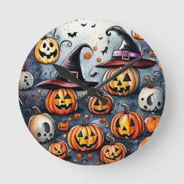 Gelukkige Halloween spooky traktatie of trucs ontw Ronde Klok