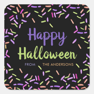 Gelukkige Halloween Sprinkles Custom Vierkante Sticker