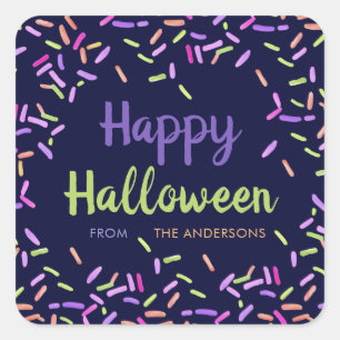 Gelukkige Halloween Sprinkles Custom Vierkante Sticker