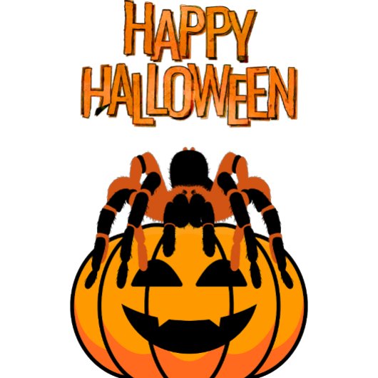 Gelukkige Halloween Tarantula op de top van een po