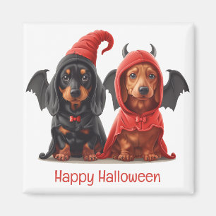 Gelukkige Halloween teckel Honden Duivelsvleermuis Magneet