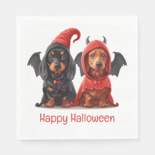 Gelukkige Halloween teckel Honden Duivelsvleermuis Servet